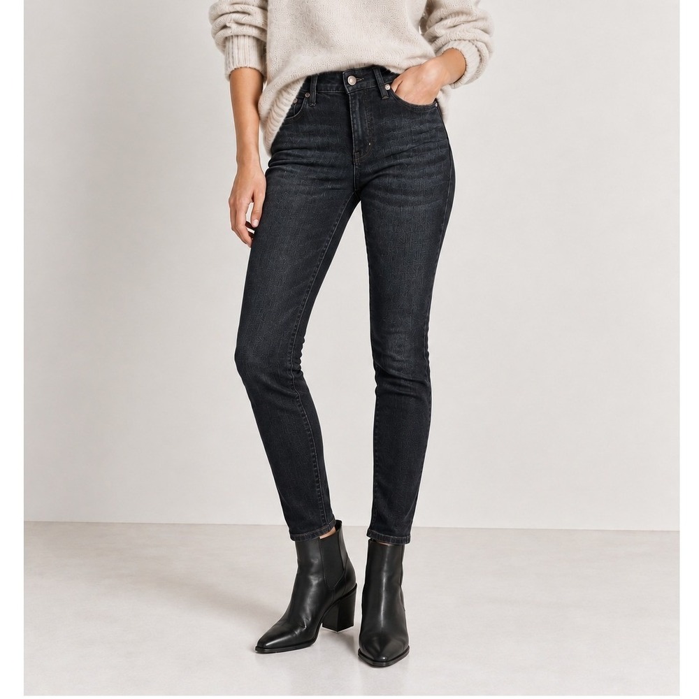 THE GREAT. Skinny Skinny Jeans Women's 24 Black Dark Wash Mid Rise Skinny Fit
